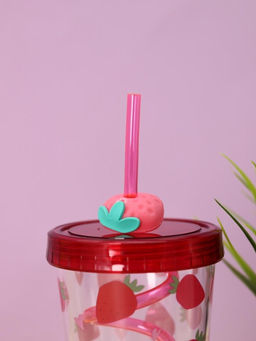 Тамблер iLikeGift "Fruits party Strawberry", pink (380 ml)