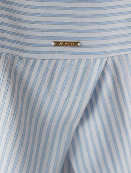 Укороченная блузка в полоску из эластичного хлопка - Vilatte фото 4