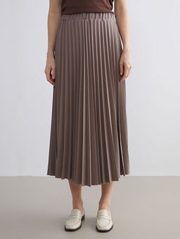 Beli Lastikli ?ifon Pileli Etek