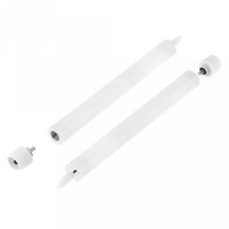 Свеча столовая, восковая, светодиодная на батарейках "Столовая" д2,2см h22,3(25)см, свет теплый, с мерцанием, цвет белый, питание от 2-х батареек ААА (в комплект не входят), 2 штуки в ПВХ коробке (Китай)