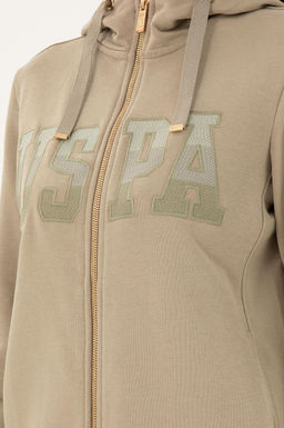 Женская базовая толстовка с капюшоном светло-хаки - U.s. polo assn фото 7