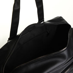 Сумка дорожная на молнии, длинный ремень, цвет чёрный - Simaland фото 3