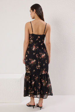 TRENDYOLMILLA Siyah Cicekli A Kesim Maxi Dokuma Elbise TWOSS25EL00723  фото 5