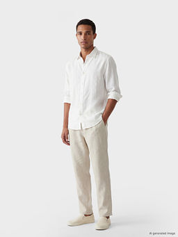 Regular Fit %100 Keten Erkek Pantolon