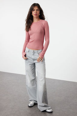 Siyah Transparan Gorunumlu Bisiklet Yaka Triko Kazak TWOAW24KZ01183 - Trendyolmilla фото 10