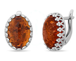 Серьги, янтарь, СПН4064