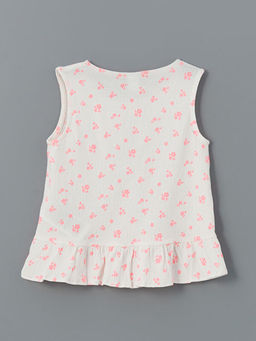 Bisiklet Yaka ?i?ekli K?z ?ocuk Atlet