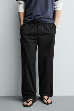 PANTAL?N RELAXED FIT ALGOD?N / Negro - Zara фото 2