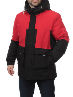8875 BLACK RED Куртка мужская зимняя облегченная (130 гр. холлофайбер)