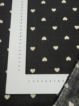 Микровельвет Молочные сердечки цв.черный, СОРТ2, ш.1.45м, хлопок-100%, 140гр/м.кв - Купава фото 4