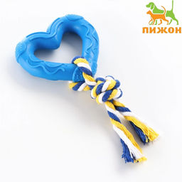 Игрушка Сердечко с канатом, 7 см, голубое
