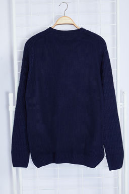 TRENDYOL MAN Gri Slim Fit Dar Kesim Bisiklet Yaka Kol Dokulu Desenli Reglan Kol Triko Kazak TMNAW22KZ0380 - Trendyolmilla фото 22