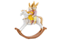 Фигурка декор. 13*4*14,5 см Кролики на лошадке-качалке - Elan gallery фото 6