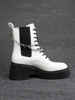 01-GZ6190-L61 WHITE Ботинки демисезонные женские (натуральная кожа) - Фабричный китай фото 11