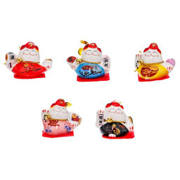 Сувенир керамика Манэки-нэко в головном уборе, на коврике набор 5 шт 4,2х5,2х3,5 см - Simaland фото 6