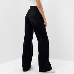 Джинсы женские палаццо MINAKU SLIM FIT, размер 48 (рост 168 см), чёрные