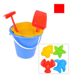 Песочный набор 8пр.(ведро, ситечко, совок, грабли, формы д/песка)