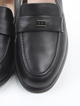 03-DEB55-1 BLACK Лоферы женские (натуральная кожа)