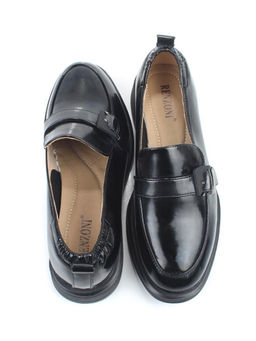 03-PDEB102-3 BLACK Лоферы женские (натуральная кожа)