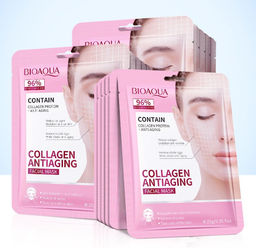 1 шт Тканевая маска с КОЛАГЕНОМ омолаживающая Bioaqua Collagen Antiaging