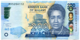 Банкнота 200 квача 2022 года Малави