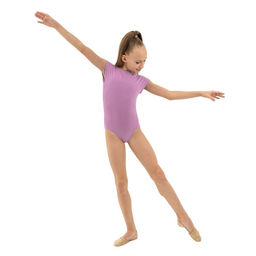 Купальник гимнастический Grace Dance, с укороченным рукавом, вырез лодочка, р. 42, цвет фиалковый  фото 4