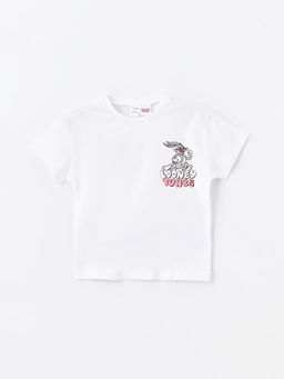 Bisiklet Yaka K?sa Kollu Bugs Bunny Bask?l? K?z Bebek Ti??rt