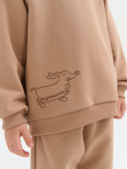 Свитшот Песок с вышивкой утепленный без начеса - Bungly фото 6