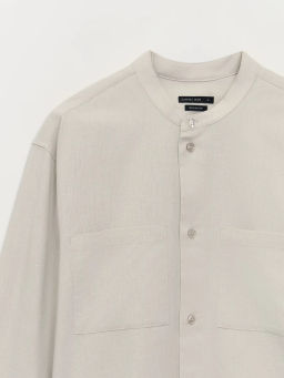 Рубашка с воротником-стойкой из льна ZR2605043011-61 / Zarina