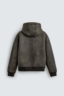 DOUBLE-FACED FAUX LEATHER WASHED JACKET - Zara фото 6