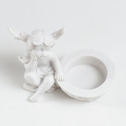 Подсвечник полистоун Белоснежный ангел в раздумьях 7,5х9,8х6 см - Simaland фото 5