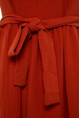 Kiremit Kusakl? Belden Ac?lan Mini Dokuma Elbise TWOSS20EL0628 - Trendyolmilla фото 8