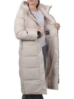753 LT. BEIGE Пальто зимнее женское (170 гр. холлофайбер) - Фабричный китай фото 7