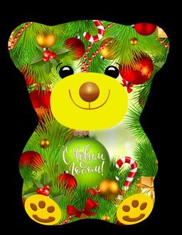 Черный дракон. Новый год. Медвежонок Новогодний (зеленый) 50 гр. жест.банка