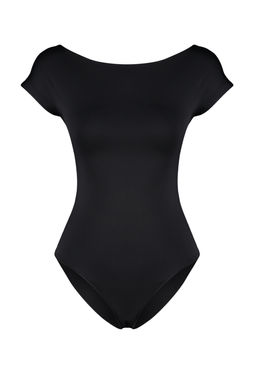 Siyah Fitted/Vucuda Oturan Kay?k Yaka Esnek C?tc?tl? Orme Body TWOSS24BD00029