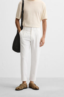 TEXTURED PLEATED TROUSERS - Zara фото 2