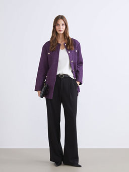 Bisiklet Yaka Kad?n T?vit Ceket