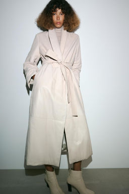 QUILTED LEATHER COAT ZW COLLECTION LIMITED EDITION - Zara фото 2