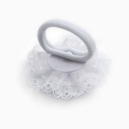 Бант для волос на резинке школьный, белый, 6.5 см, Принцессы