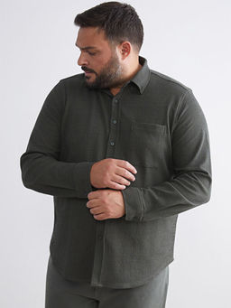 B?y?k Beden Dokulu Erkek G?mlek