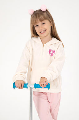 Кремовый свитшот для девочки Неожиданная скидка в корзине