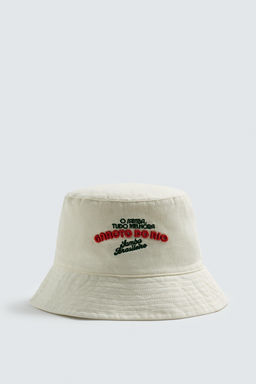 CONTRAST EMBROIDERY BUCKET HAT - Zara фото 5