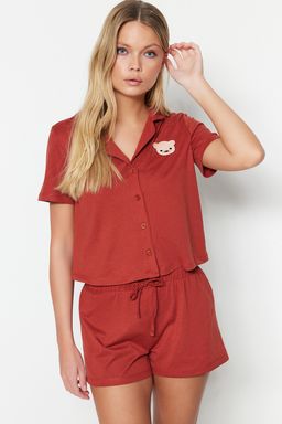 Trendyolmilla Tarc?n Ay?c?kl? Sortlu Orme Pijama Tak?m? THMSS23PT00012  фото 15