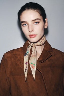 BANDANNA WITH EMBROIDERED FLORALS AND LACE TRIM - Zara фото 2