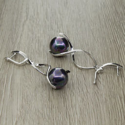 Серьги Гелена майорка черная - Agat77 фото 2