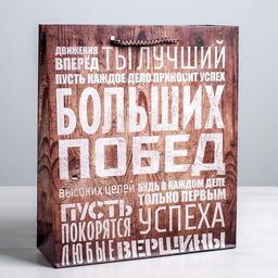 Цена за 2 шт. Пакет подарочный ламинированный, упаковка, «Больших побед», MS 18×23×8 см