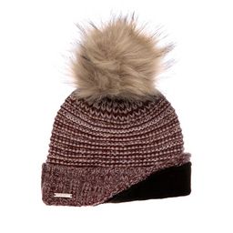 Шапка SEEBERGER арт. 18242-1 POMPOM BEANIE (бордовый / ярко-розовый)