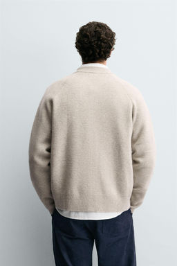 100% WOOL KNITTED BOMBER JACKET - Zara фото 3