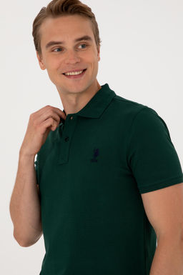 Erkek Slim Fit Polo Yaka Koyu Ye_il Basic Ti__rt Sepette S_rpriz _ndirim - U.s. polo assn фото 2