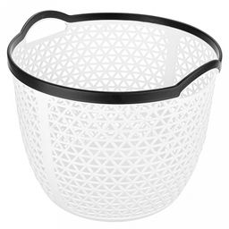 "Домашняя мода" Корзина пластмассовая для хранения "Шафран" д30см h24,8см, с ручками, белый (Китай)